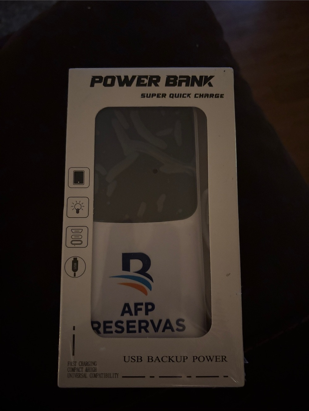 White Portable Power Bank — USB Backup Charger